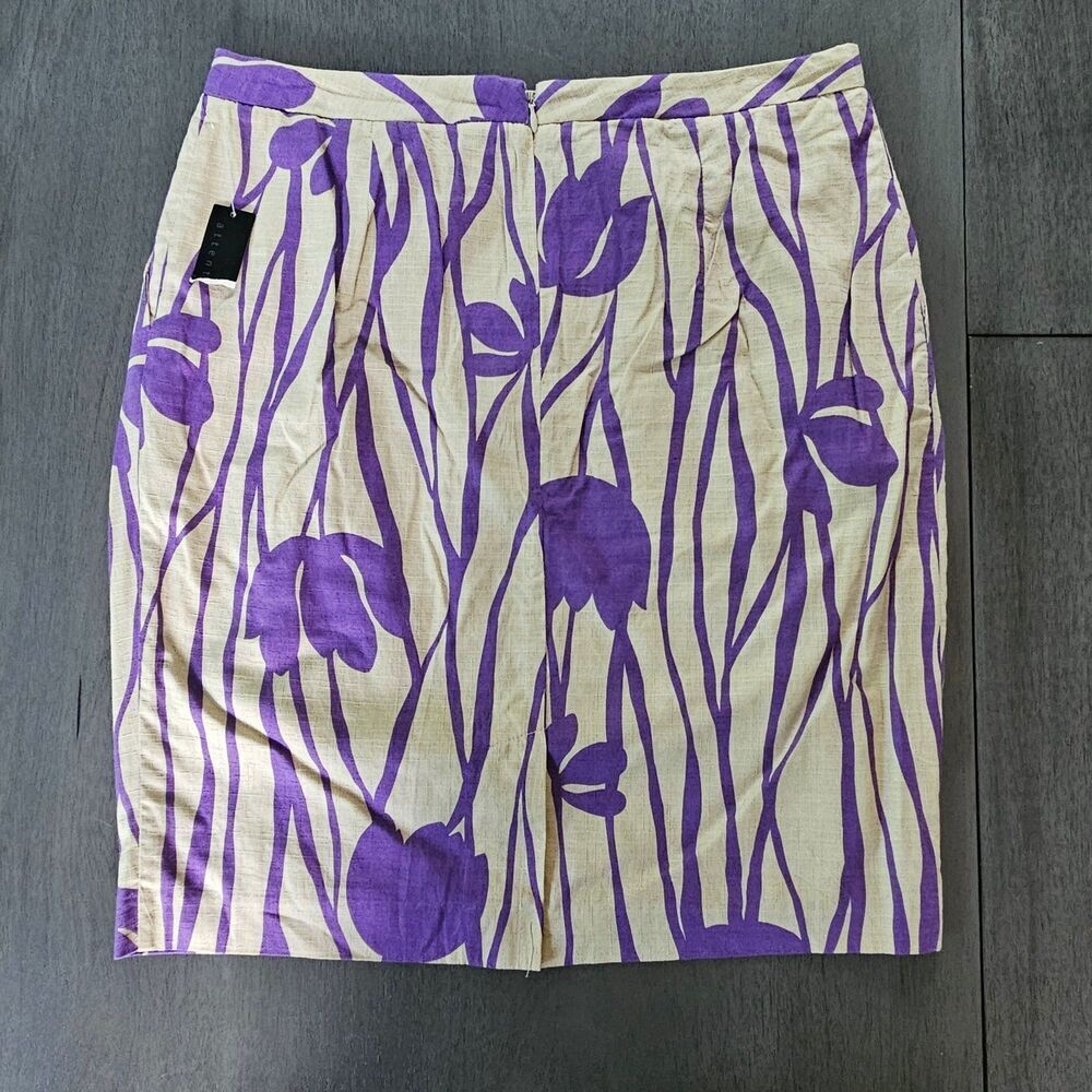 Vtg Womans Purple Tulip Knee Length Pencil Skirt Size 14 Retro New Old Stock